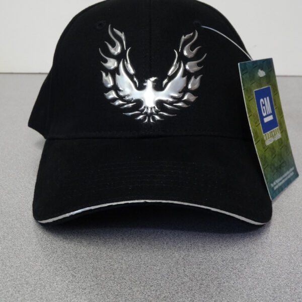 Stylish black hat with metallic design