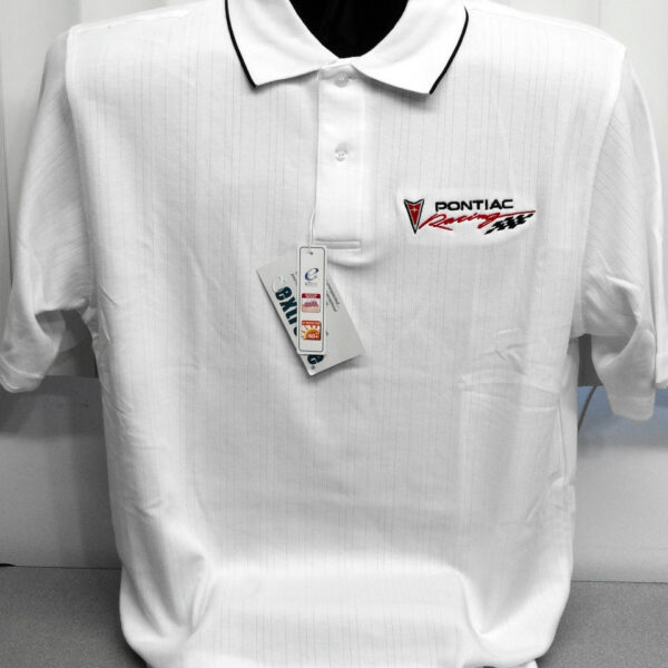 Pontiac Racing polo shirt on display