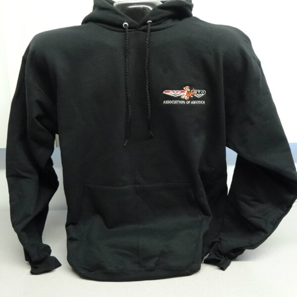 Black hoodie with embroidered logo