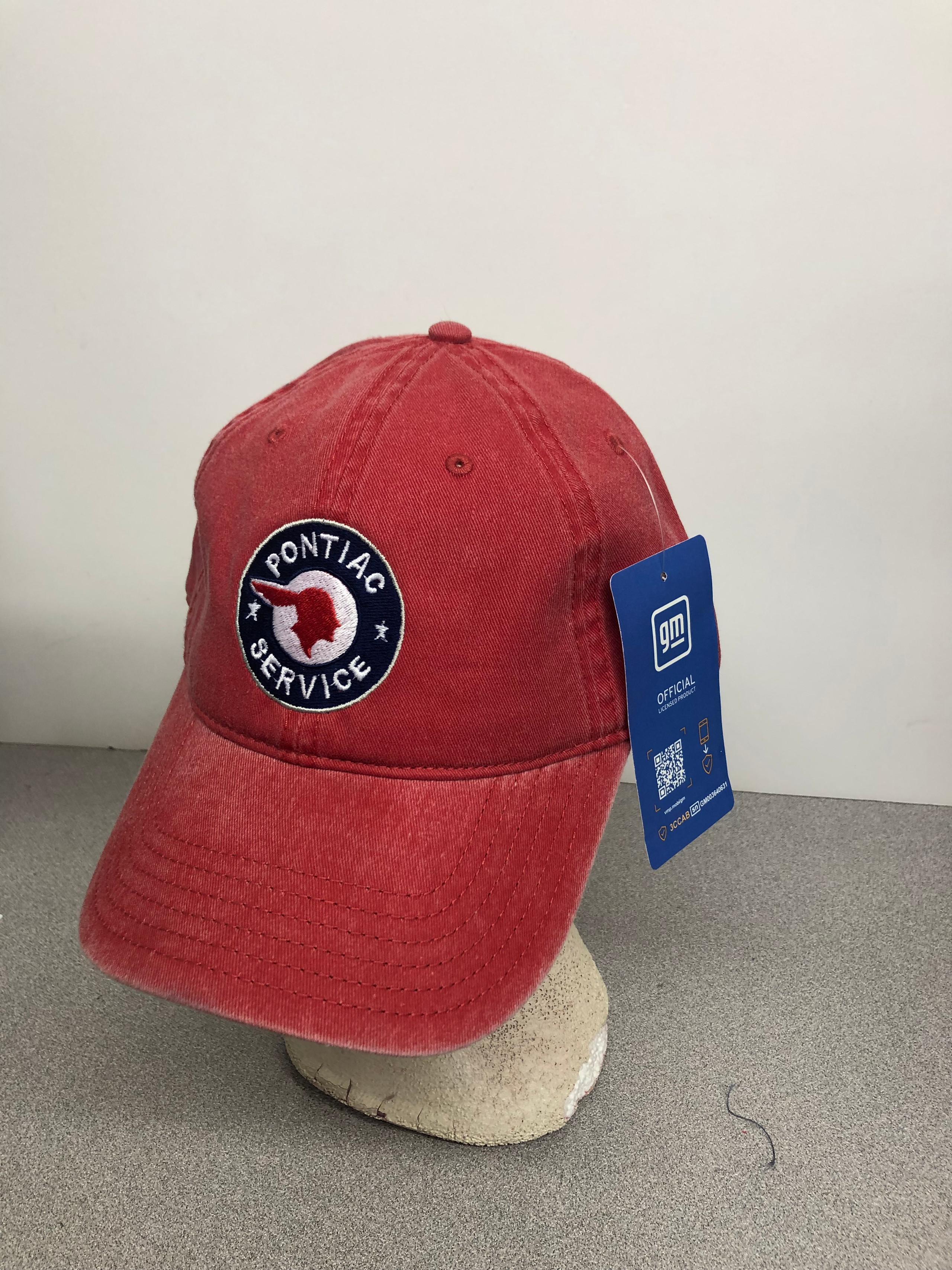 Classic red hat featuring Pontiac logo