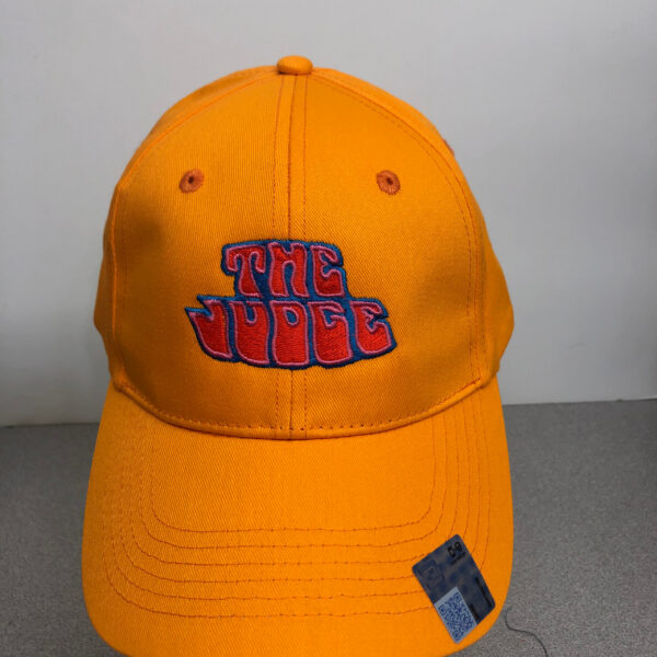 Bright orange baseball cap front view