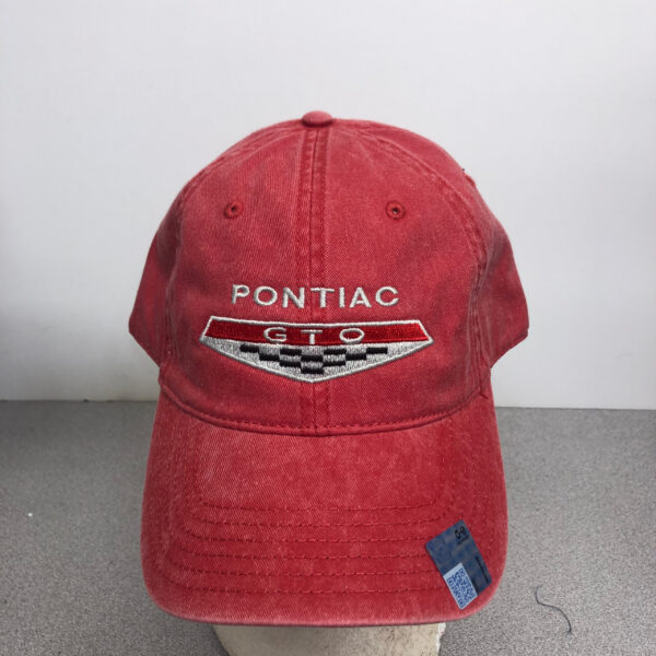 Embroidered Pontiac GTO hat on display