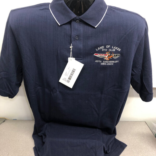 Polo shirt with tag on display