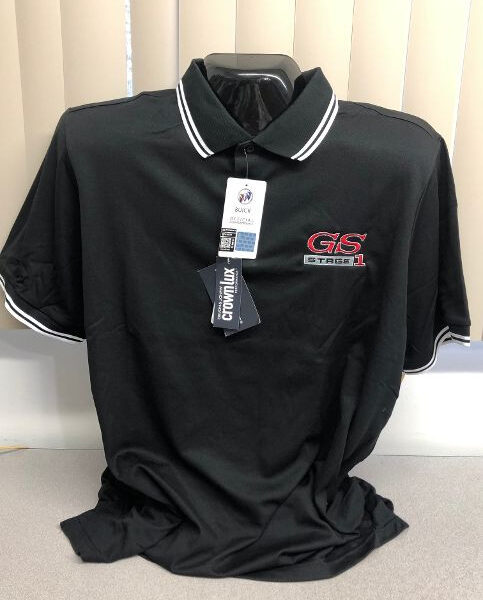 Polo shirt with tags on display