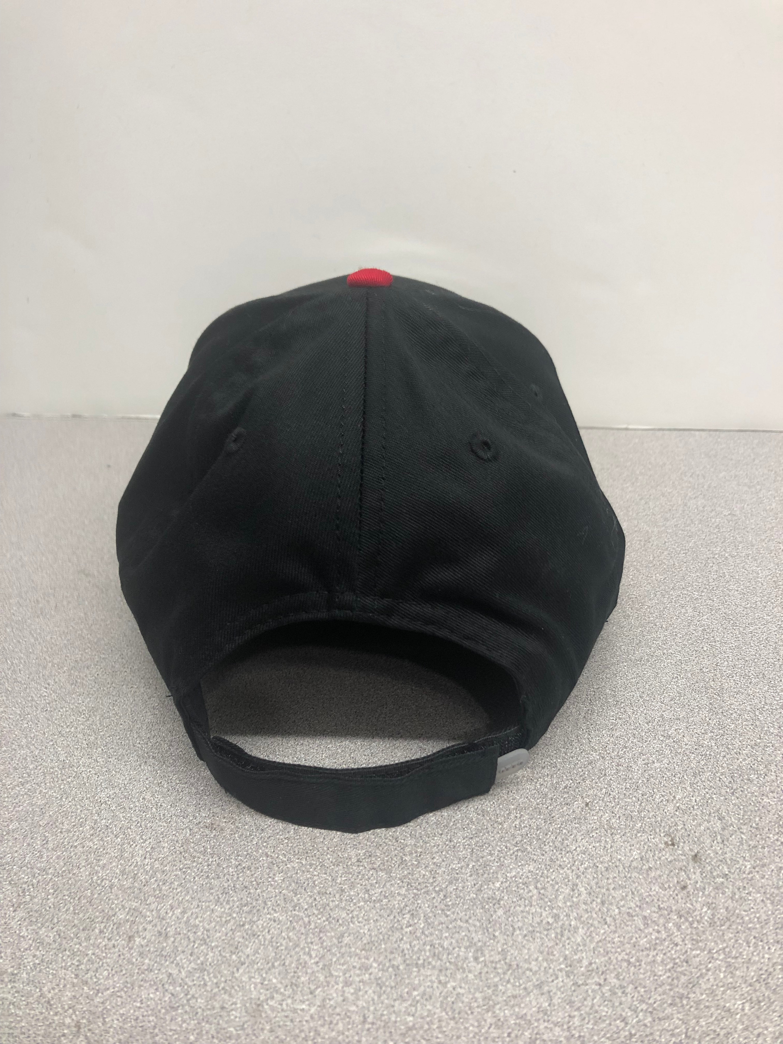 Adjustable black baseball cap
