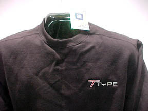 Black T-Type sweatshirt on display