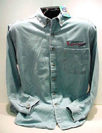 Casual denim shirt on display