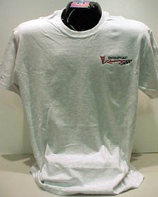 Plain white tee on display