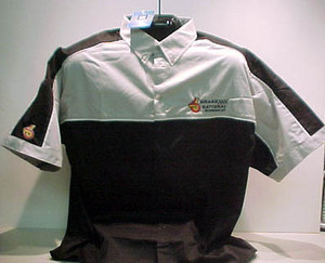 Embroidered logo on work shirt