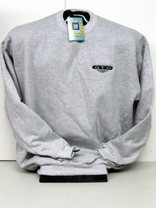 Gray sweater with embroidered emblem